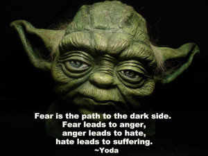 Fear Is The Path To The Dark Side, Fear Leads To Anger, Anger Leads To ...