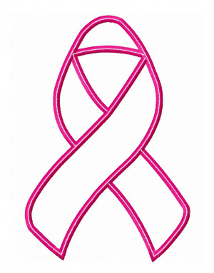 Cancer Awareness Ribbon Applique