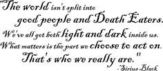 into good people and death eaters. We've all got both light and dark ...
