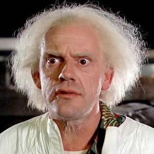 Christopher Lloyd in his iconic role Doc Brown