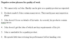 Job performance self evaluation phrases