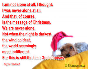 ... That Of Course, Is The Message Of Christmas. We Are Never Alone