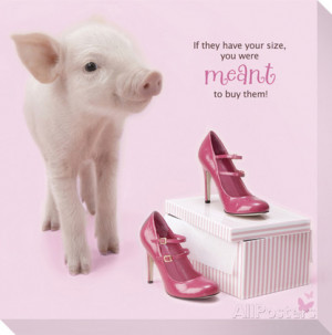 In The Pink! - High Heel Pig 1 Stretched Canvas Print