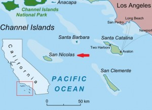 Map of the Blue Dolphins San Nicolas Island