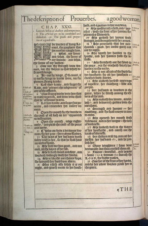 Proverbs Chapter 31 Original 1611 Bible Scan, courtesy of Rare Book ...