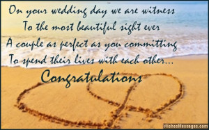 Sweet wedding greetings for a newly married couple