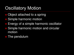 ... oscillator Simple harmonic motion and circular motion The