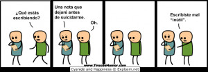 Cyanide and Happiness: Nota de suicidio