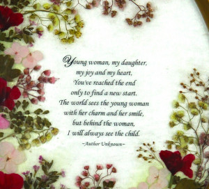 Pressed Flowers Frame Inspirational Quotes for that Special Daughter