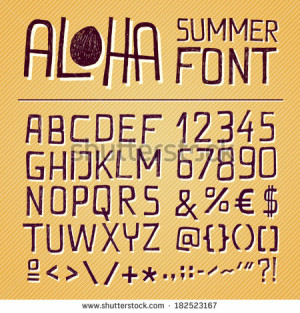 ALOHA SUMMER HAND DRAWN ALPHABET for seasonal posters or other works ...