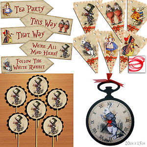 Alice-in-Wonderland-Arrow-Quote-Signs-Prop-Mad-Hatters-Tea-Party ...