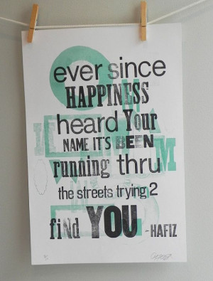 LETTERPRESS Clearance SALE Happiness Quote Inspirational Original ...