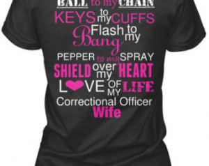 Correctional Officer Wife Saying Cu te Black And Pink Women's Relaxed ...