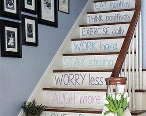 Wall Decals Quote Staircase Stairway Stairs Inspirational Words Phrase ...