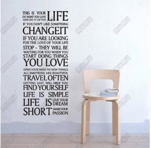 Lettering-This-is-Your-Life-Words-Quote-Bedroom-Living-Room-Wall ...