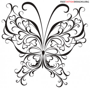Heart Butterfly Tattoo Design