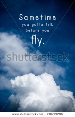 Inspirational quote by unknown source on vintage blue sky and light ...