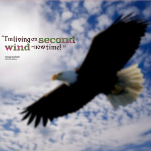 Quotes Picture: i'm living on second wind now time!