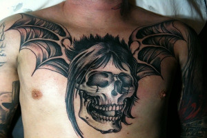 Avenged Sevenfold Bat-skull Tattoo