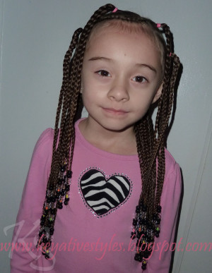 Braids For Kids With Beads Hair and then braided them