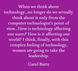 Former Yahoo! CEO Carol Bartz, speaking at the Grace Hopper ...