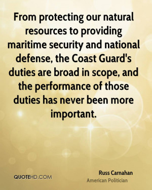 to providing maritime security and national defense, the Coast Guard ...