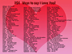101 ways to say I love you