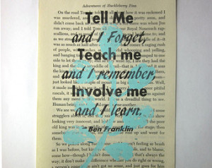 ... quote print on a boo k page teacher gift tell me and i forget teach me