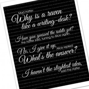 ALICE in Wonderland Quote: RAVEN Like a Writing Desk, Featured in ...