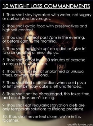 10 Weight Loss Commandments