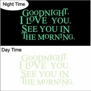 Glow in the Dark Goodnight My Love....Nursery Wall Decal Words Quotes ...
