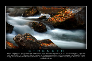 ... strength inspirational motivational poster waterfall river stream