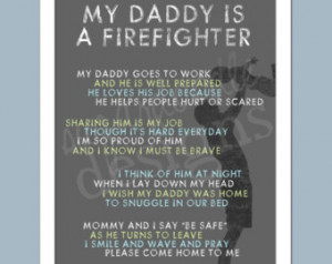 My Daddy is a Firefighter - Firefighter Poem 8x10 Print