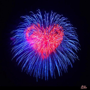 Heart Fireworks Painting