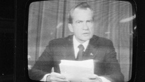 PHOTO: Richard Nixon announces his resignation on national television ...