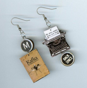 The Metamorphosis Book Cover Earrings Franz KAFKA Vintage Typewriter ...