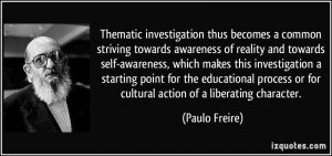 Thematic investigation thus becomes a common striving towards ...