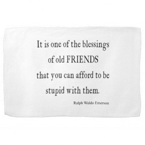 Vintage Emerson Friendship Blessing Quote Kitchen Towels