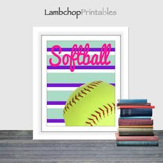 Girl Sports Print, Softball Wall Art, Teen Art, Girl Nursery, Teen ...