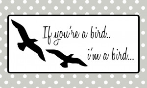 If you're a bird, i'm a bird...