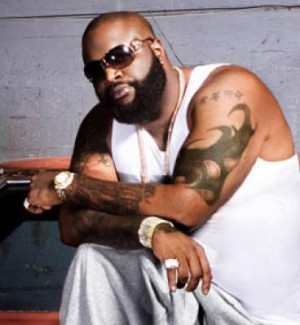 Picture of some of Rick Ross' tattoos.