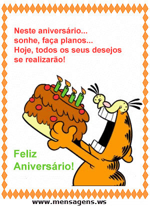 Mensagens de Aniversário - Feliz Aniversário - Garfield