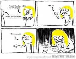 Very Cute Comic Series Girl Think She's Fat Funny Picture