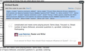 ... the most awesome implementations and uses of Quora Embedded Quotes