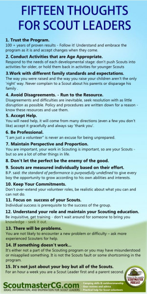 Here’s fifteen thoughts for Scout leaders that we hope you find ...