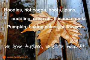Hoodies, hot cocoa, boots and jeans cuddling, crisp air, flushed ...