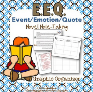 ... Note Taking Graphic Organizer for any book (EEQ-Event/Emotion/Quote