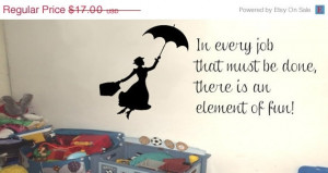 ... Mary Poppins Wall Quote Decal - Removable Vinyl Wall Decal - 12