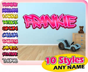 ... -Graffiti-Name-Wall-Sticker-Girls-Bedroom-Pink-ANY-NAME-Art-Quote