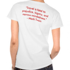 Mark Twain travel quote on back of shirt